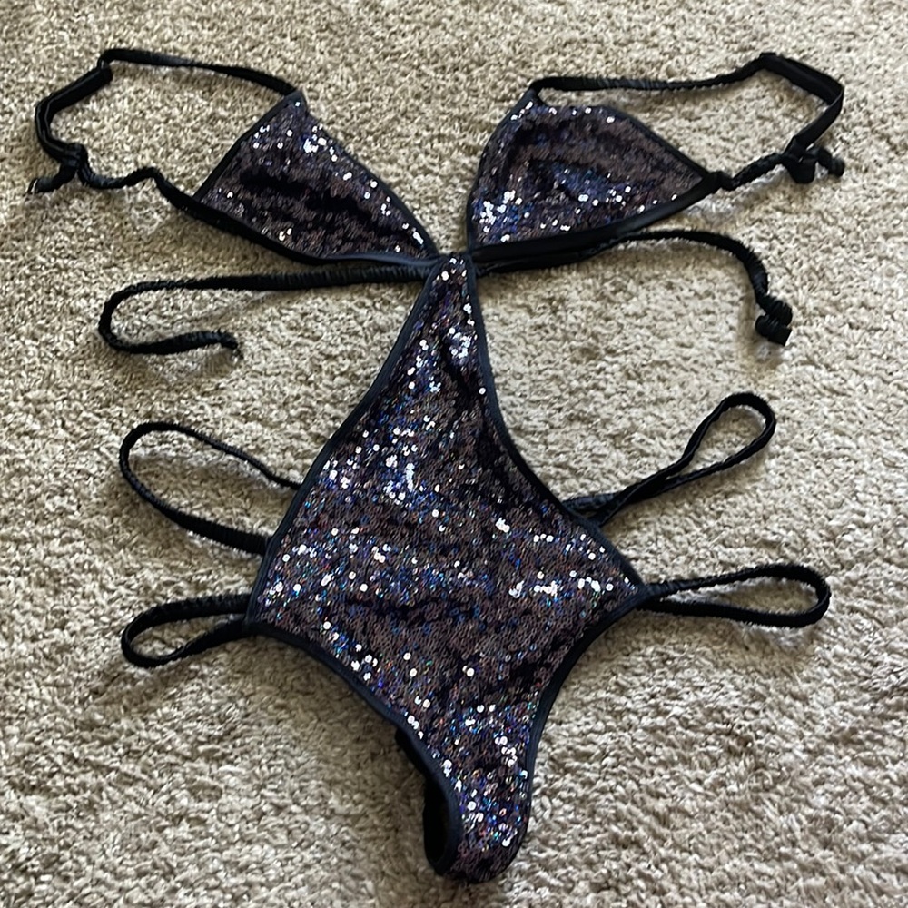 Victoria’s Secret sexy, strappy, sequin cut-out lingerie